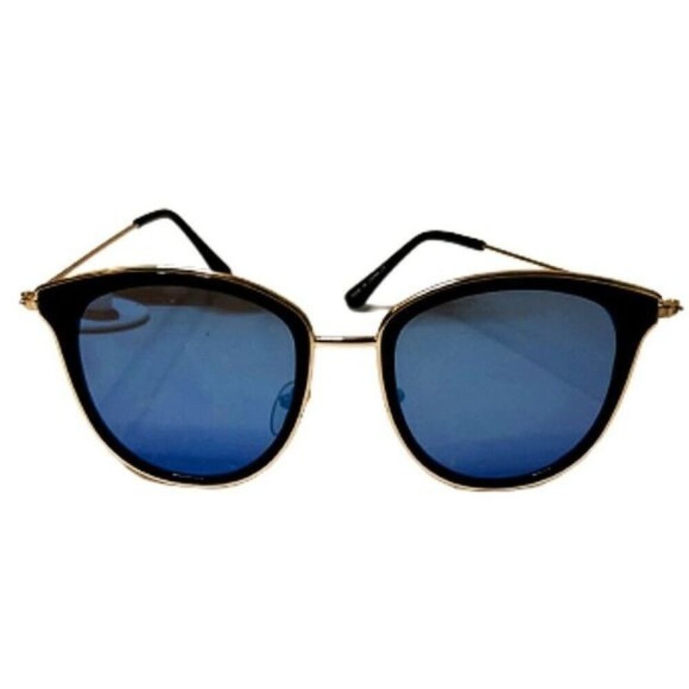 Women's Round Blue Metal Framed Sunglasses‎ Ladies Color Lens Shades